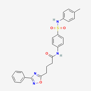 molecular formula C25H24N4O4S B11364508 N-{4-[(4-methylphenyl)sulfamoyl]phenyl}-4-(3-phenyl-1,2,4-oxadiazol-5-yl)butanamide 