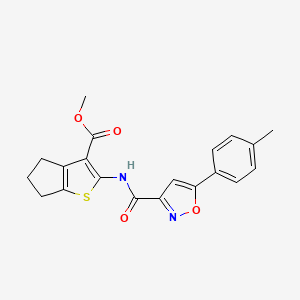 molecular formula C20H18N2O4S B11364514 methyl 2-({[5-(4-methylphenyl)-1,2-oxazol-3-yl]carbonyl}amino)-5,6-dihydro-4H-cyclopenta[b]thiophene-3-carboxylate 