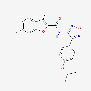 molecular formula C23H23N3O4 B11364516 3,4,6-trimethyl-N-{4-[4-(propan-2-yloxy)phenyl]-1,2,5-oxadiazol-3-yl}-1-benzofuran-2-carboxamide 