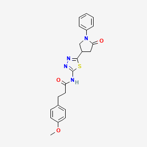 3-(4-methoxyphenyl)-N-[5-(5-oxo-1-phenylpyrrolidin-3-yl)-1,3,4-thiadiazol-2-yl]propanamide