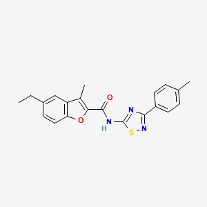 5-ethyl-3-methyl-N-[3-(4-methylphenyl)-1,2,4-thiadiazol-5-yl]-1-benzofuran-2-carboxamide