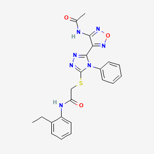 2-({5-[4-(acetylamino)-1,2,5-oxadiazol-3-yl]-4-phenyl-4H-1,2,4-triazol-3-yl}sulfanyl)-N-(2-ethylphenyl)acetamide