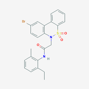 2-(9-bromo-5,5-dioxido-6H-dibenzo[c,e][1,2]thiazin-6-yl)-N-(2-ethyl-6-methylphenyl)acetamide