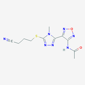 N-(4-{5-[(3-cyanopropyl)sulfanyl]-4-methyl-4H-1,2,4-triazol-3-yl}-1,2,5-oxadiazol-3-yl)acetamide