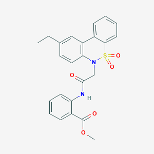 methyl 2-{[(9-ethyl-5,5-dioxido-6H-dibenzo[c,e][1,2]thiazin-6-yl)acetyl]amino}benzoate