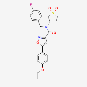 molecular formula C23H23FN2O5S B11364664 N-(1,1-dioxidotetrahydrothiophen-3-yl)-5-(4-ethoxyphenyl)-N-(4-fluorobenzyl)-1,2-oxazole-3-carboxamide 