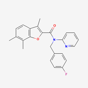 N-(4-fluorobenzyl)-3,6,7-trimethyl-N-(pyridin-2-yl)-1-benzofuran-2-carboxamide