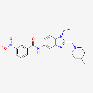 molecular formula C23H27N5O3 B11364689 N-{1-ethyl-2-[(4-methylpiperidin-1-yl)methyl]-1H-benzimidazol-5-yl}-3-nitrobenzamide 