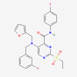 2-(ethylsulfonyl)-5-[(3-fluorobenzyl)(furan-2-ylmethyl)amino]-N-(4-fluorophenyl)pyrimidine-4-carboxamide