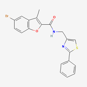 5-bromo-3-methyl-N-[(2-phenyl-1,3-thiazol-4-yl)methyl]-1-benzofuran-2-carboxamide