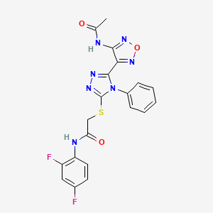 2-({5-[4-(acetylamino)-1,2,5-oxadiazol-3-yl]-4-phenyl-4H-1,2,4-triazol-3-yl}sulfanyl)-N-(2,4-difluorophenyl)acetamide