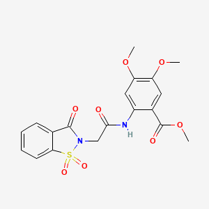 methyl 2-{[(1,1-dioxido-3-oxo-1,2-benzothiazol-2(3H)-yl)acetyl]amino}-4,5-dimethoxybenzoate