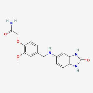 2-(2-methoxy-4-{[(2-oxo-2,3-dihydro-1H-benzimidazol-5-yl)amino]methyl}phenoxy)acetamide