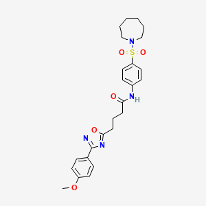 N-[4-(azepan-1-ylsulfonyl)phenyl]-4-[3-(4-methoxyphenyl)-1,2,4-oxadiazol-5-yl]butanamide