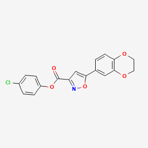 4-Chlorophenyl 5-(2,3-dihydro-1,4-benzodioxin-6-yl)-1,2-oxazole-3-carboxylate