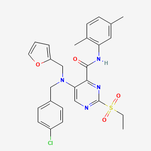 5-[(4-chlorobenzyl)(furan-2-ylmethyl)amino]-N-(2,5-dimethylphenyl)-2-(ethylsulfonyl)pyrimidine-4-carboxamide