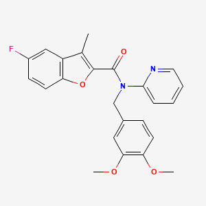 N-(3,4-dimethoxybenzyl)-5-fluoro-3-methyl-N-(pyridin-2-yl)-1-benzofuran-2-carboxamide