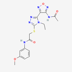 2-({5-[4-(acetylamino)-1,2,5-oxadiazol-3-yl]-4-ethyl-4H-1,2,4-triazol-3-yl}sulfanyl)-N-(3-methoxyphenyl)acetamide