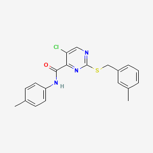 molecular formula C20H18ClN3OS B11364838 5-chloro-2-[(3-methylbenzyl)sulfanyl]-N-(4-methylphenyl)pyrimidine-4-carboxamide 