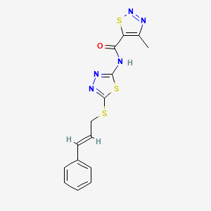 4-methyl-N-(5-{[(2E)-3-phenylprop-2-en-1-yl]sulfanyl}-1,3,4-thiadiazol-2-yl)-1,2,3-thiadiazole-5-carboxamide