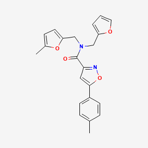 N-(furan-2-ylmethyl)-N-[(5-methylfuran-2-yl)methyl]-5-(4-methylphenyl)-1,2-oxazole-3-carboxamide