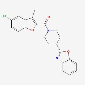 molecular formula C22H19ClN2O3 B11364893 [4-(1,3-Benzoxazol-2-yl)piperidin-1-yl](5-chloro-3-methyl-1-benzofuran-2-yl)methanone 