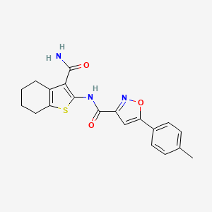 molecular formula C20H19N3O3S B11364967 N-(3-carbamoyl-4,5,6,7-tetrahydro-1-benzothiophen-2-yl)-5-(4-methylphenyl)-1,2-oxazole-3-carboxamide 