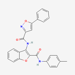 molecular formula C26H19N3O4 B11364998 N-{2-[(4-methylphenyl)carbamoyl]-1-benzofuran-3-yl}-5-phenyl-1,2-oxazole-3-carboxamide 