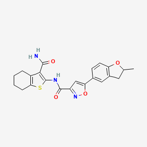 N-(3-carbamoyl-4,5,6,7-tetrahydro-1-benzothiophen-2-yl)-5-(2-methyl-2,3-dihydro-1-benzofuran-5-yl)-1,2-oxazole-3-carboxamide