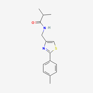 molecular formula C15H18N2OS B11365013 2-methyl-N-{[2-(4-methylphenyl)-1,3-thiazol-4-yl]methyl}propanamide 