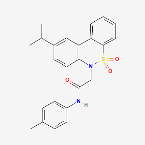 2-(9-isopropyl-5,5-dioxido-6H-dibenzo[c,e][1,2]thiazin-6-yl)-N-(4-methylphenyl)acetamide