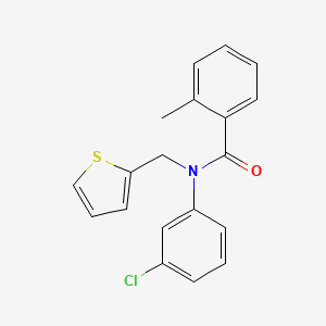 molecular formula C19H16ClNOS B11365072 N-(3-chlorophenyl)-2-methyl-N-(thiophen-2-ylmethyl)benzamide 