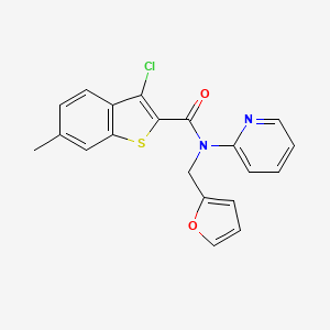 molecular formula C20H15ClN2O2S B11365092 3-chloro-N-(furan-2-ylmethyl)-6-methyl-N-(pyridin-2-yl)-1-benzothiophene-2-carboxamide 