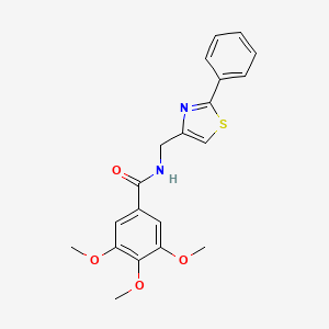 molecular formula C20H20N2O4S B11365109 3,4,5-trimethoxy-N-[(2-phenyl-1,3-thiazol-4-yl)methyl]benzamide 