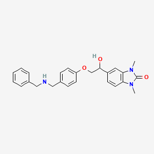 molecular formula C25H27N3O3 B11365110 5-(2-{4-[(benzylamino)methyl]phenoxy}-1-hydroxyethyl)-1,3-dimethyl-1,3-dihydro-2H-benzimidazol-2-one 