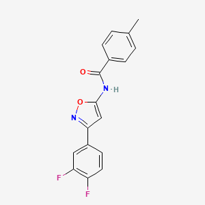 N-[3-(3,4-difluorophenyl)-1,2-oxazol-5-yl]-4-methylbenzamide