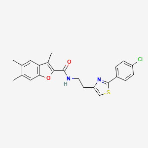 N-{2-[2-(4-chlorophenyl)-1,3-thiazol-4-yl]ethyl}-3,5,6-trimethyl-1-benzofuran-2-carboxamide