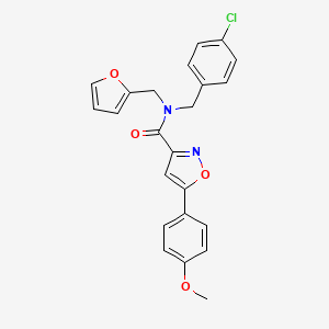 molecular formula C23H19ClN2O4 B11365163 N-(4-chlorobenzyl)-N-(furan-2-ylmethyl)-5-(4-methoxyphenyl)-1,2-oxazole-3-carboxamide 