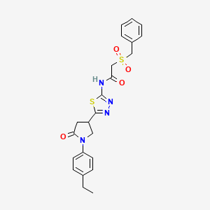 2-(benzylsulfonyl)-N-{5-[1-(4-ethylphenyl)-5-oxopyrrolidin-3-yl]-1,3,4-thiadiazol-2-yl}acetamide