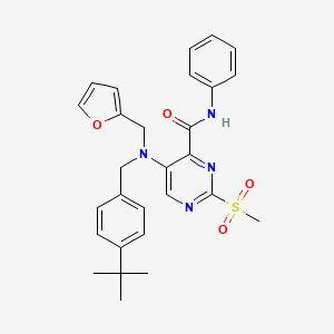 5-[(4-tert-butylbenzyl)(furan-2-ylmethyl)amino]-2-(methylsulfonyl)-N-phenylpyrimidine-4-carboxamide