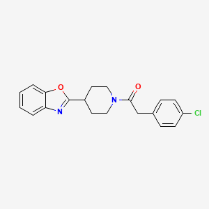 molecular formula C20H19ClN2O2 B11365208 1-[4-(1,3-Benzoxazol-2-yl)piperidin-1-yl]-2-(4-chlorophenyl)ethanone 