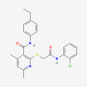 molecular formula C24H24ClN3O2S B11365267 2-({2-[(2-chlorophenyl)amino]-2-oxoethyl}sulfanyl)-N-(4-ethylphenyl)-4,6-dimethylpyridine-3-carboxamide 