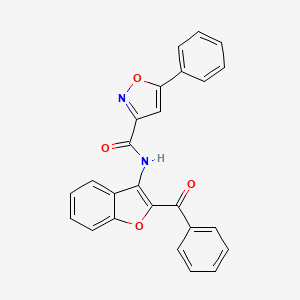 molecular formula C25H16N2O4 B11365268 5-phenyl-N-[2-(phenylcarbonyl)-1-benzofuran-3-yl]-1,2-oxazole-3-carboxamide 