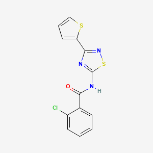 2-chloro-N-[3-(thiophen-2-yl)-1,2,4-thiadiazol-5-yl]benzamide