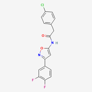 molecular formula C17H11ClF2N2O2 B11365359 2-(4-chlorophenyl)-N-[3-(3,4-difluorophenyl)-1,2-oxazol-5-yl]acetamide 