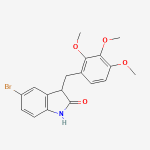 molecular formula C18H18BrNO4 B11365387 5-bromo-3-(2,3,4-trimethoxybenzyl)-1,3-dihydro-2H-indol-2-one 