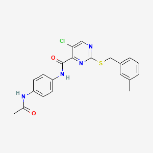 N-[4-(acetylamino)phenyl]-5-chloro-2-[(3-methylbenzyl)sulfanyl]pyrimidine-4-carboxamide