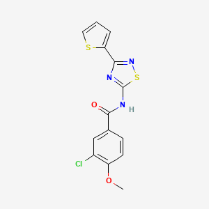 molecular formula C14H10ClN3O2S2 B11365440 3-chloro-4-methoxy-N-[3-(thiophen-2-yl)-1,2,4-thiadiazol-5-yl]benzamide 