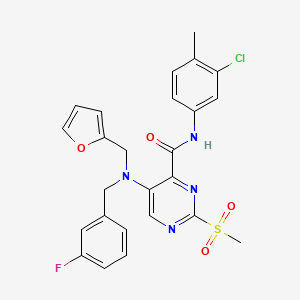 N-(3-chloro-4-methylphenyl)-5-[(3-fluorobenzyl)(furan-2-ylmethyl)amino]-2-(methylsulfonyl)pyrimidine-4-carboxamide