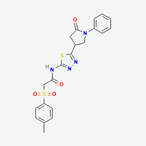 2-[(4-methylphenyl)sulfonyl]-N-[5-(5-oxo-1-phenylpyrrolidin-3-yl)-1,3,4-thiadiazol-2-yl]acetamide